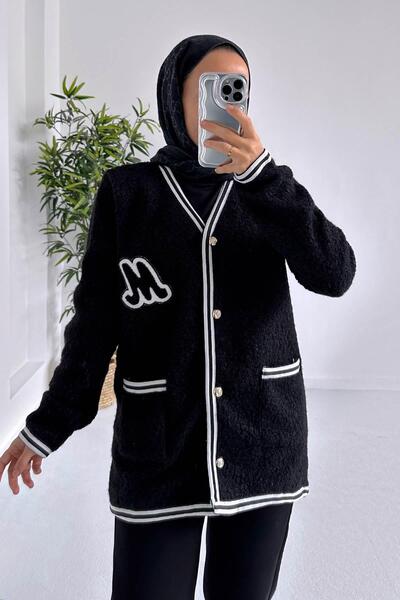 Ka Hijab كارديجان تريكو بوكليت - أسود