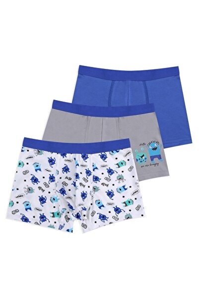 koza iç giyim Boy's 3-Pece Cute Monster Pattern Boxer