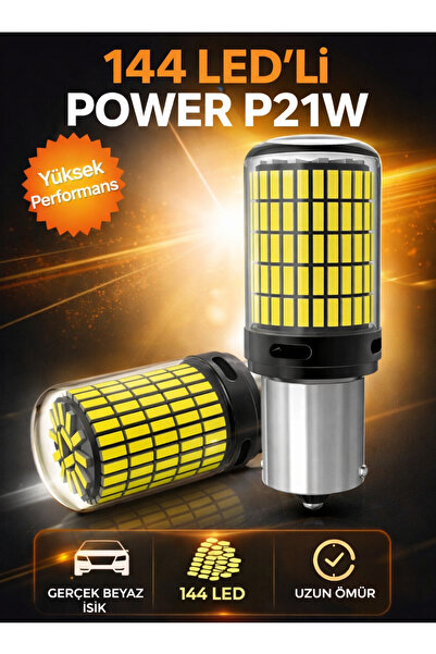 point marketing P21w 144 Ledli Ultra Parlak Geri Vites Park Ampül Tek Duy Beyaz (2 ADET)