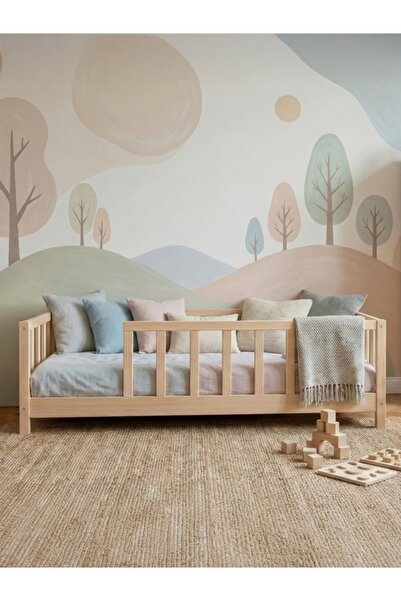 Kukka KFB610 Doğal Ahşap Montessori Çocuk Karyolası 80x160 cm