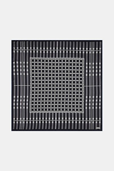 Vakko Twill Silk Scarf - 40421 - Light Navy Blue