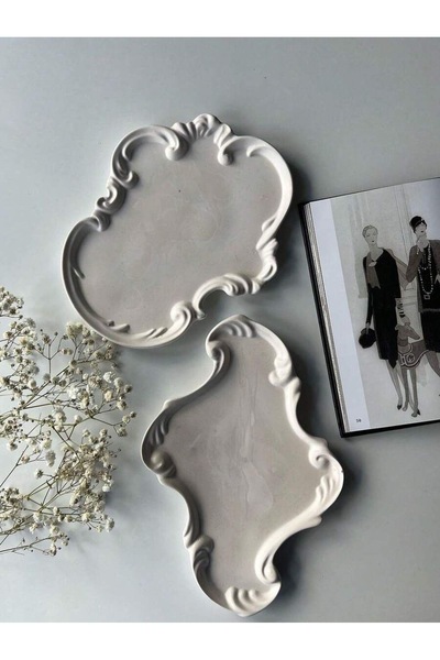 Özalp Decor Handmade Vintage Decorative Double Plate Set |   Antique Stone Te...