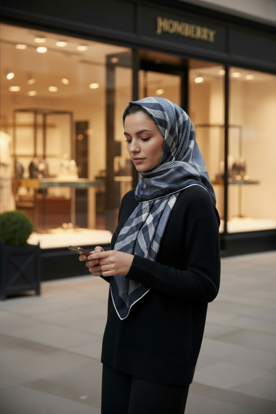 Onur وشاح - وشاح ناعم منقوش من القطن للنساء