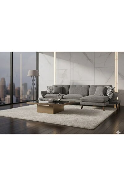 Vivense COSY KÖŞE KOLTUK, AHŞAP AYAK, SAĞ KÖŞE , KÜL GRİ