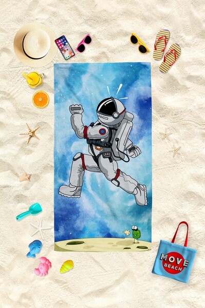 MoveBeach منشفة شاطئ منقوشة للأطفال، منشفة حمام