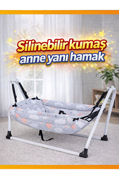modabebekler Lüks Pamuklu Kumaştan, Silinebilir Konfor Anne Yanı Hamak