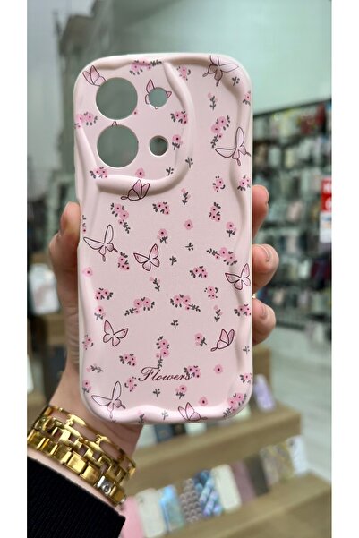 OVADA XIAOMI REDMI NOTE 13 PRO 4G Uyumlu Kamera Korumalı Dalga Kenarlı Flower...