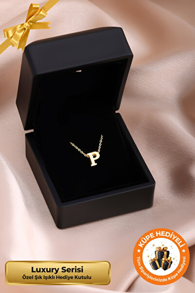 Lucente Jewellery Işıklı Hediye Kutulu P Harfi 925 Ayar Gümüş Kaplama Sevgili...