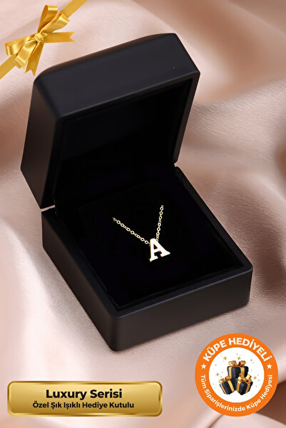 Lucente Jewellery Işıklı Hediye Kutulu A Harfi 925 Ayar Gümüş Kaplama Sevgili...