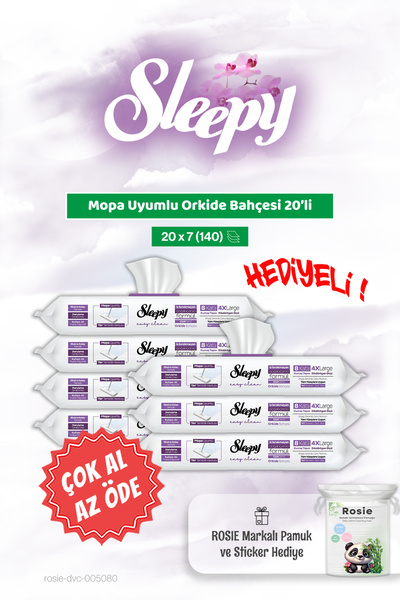 Sleepy Orchid Garden 20 bucăți, 7 pachete compatibile cu mop și bumbac