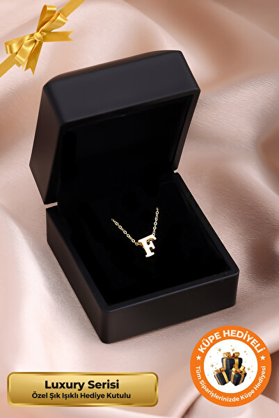 Lucente Jewellery Işıklı Hediye Kutulu F Harfi 925 Ayar Gümüş Kaplama Sevgili...