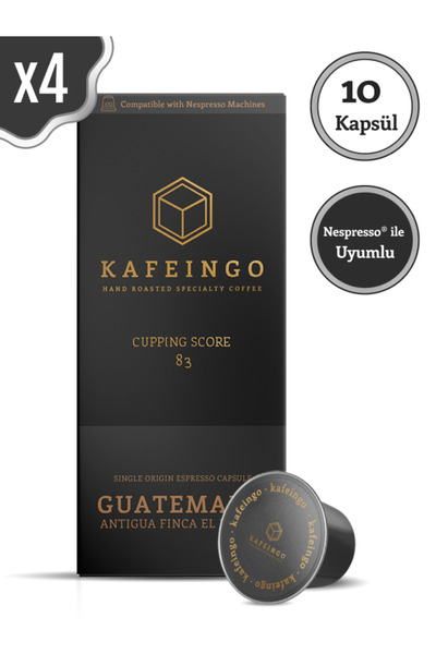 Kafeingo Guatemala Finca El Portal 40 Adet Kapsül Kahve (Nespresso Uyumlu)