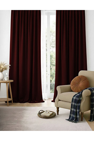 BD beyaz dokuma Bordo Blackout Işık Geçirmez Güneşlik Termal Karartma Perde