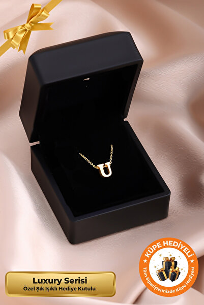 Lucente Jewellery Işıklı Yeni Nesil Hediye Kutulu U Harfi 925 Ayar Gümüş Kapl...