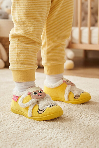 GEZER Bebe Kız Çocuk Kışlık Cırtlı Ayarlanabilir Günlük Okul Kreş Panduf Ayakkabı