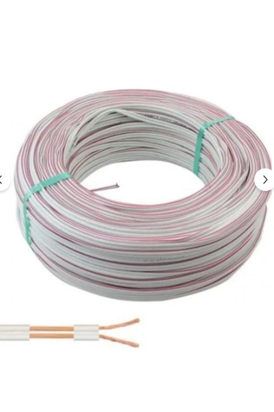 TEAMCAR Hoparlör Tesisat Kablosu Çift Bitişik Kordon Çiftli Kablo 2x0,75 100 ...