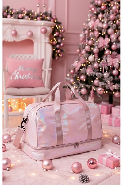 Alaçatı Bright Pink Women's Sports Bag, Large Capacity Luggage Bag, Multifunctional Bag