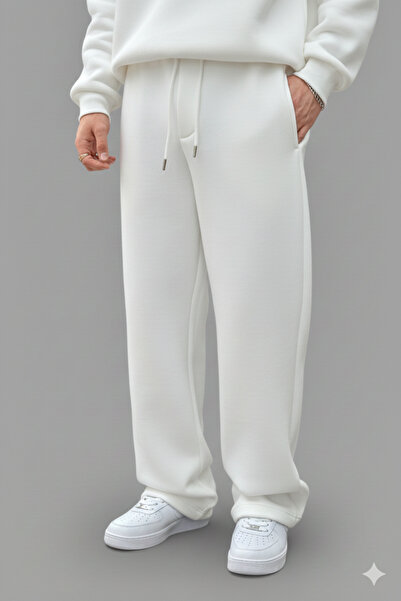 NİCE Λευκό ελαστικό παντελόνι με 3 κλωστές