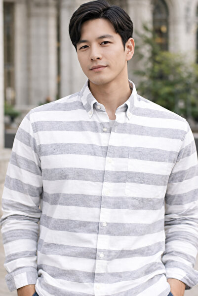 Varetta Чоловіча сорочка з довгими рукавами, коміром на ґудзиках, класичним к...