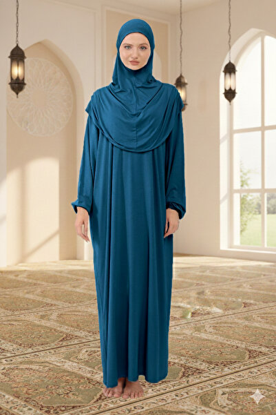 Sonbaharmoda Rochie hijab dintr-o bucată cu batic detașabil Bumbac organic Mâ...