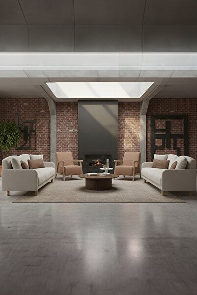 Modalife Vera Koltuk Takımı, Oturma Grubu 3+3+1+ 1 Full Paket (2 Koltuk 2 Berjer) (Sandıklı-Yataklı)