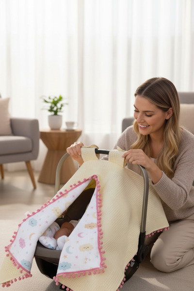 FG Store %100 Pamuk Çok Amaçlı Çift Katlı Müslin Puset Örtüsü & Minderi