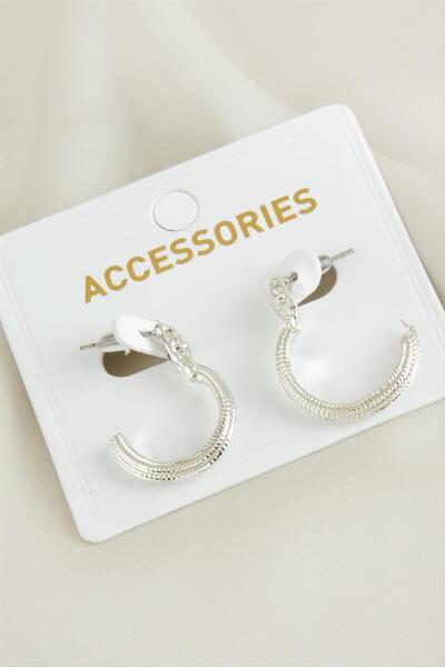 ZERO LAND حلقة نصف دائرية من MTXDPN للموسم الجديد (185840) أقراط معدنية - أصفر