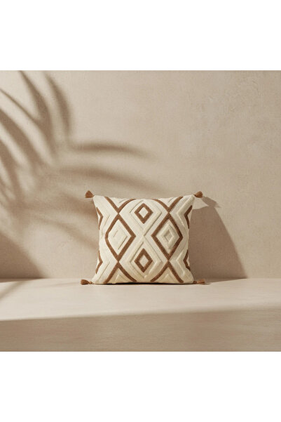 Shopyteks Ethnic Patterned Geometric Embroidered Decorative Throw Pillow Cover (Without Inner Filling)