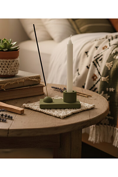 waimai Çift Fonksiyonlu Alçı Dekor – Mumluk & Tütsülük | El Yapımı | Şamdan M...