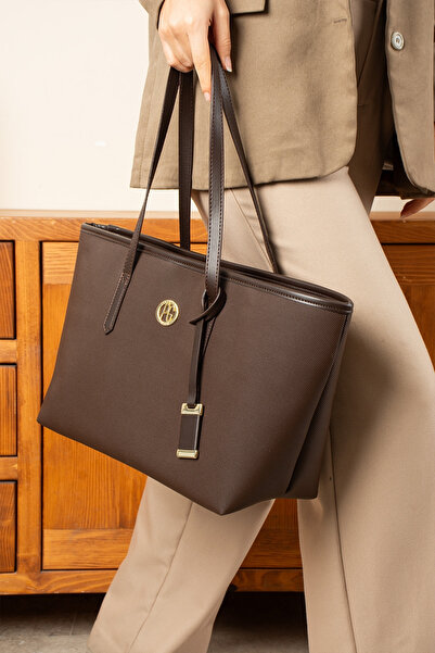 POLOGRAND London Geantă de umăr originală pentru femei, din piele moale, cu fermoar, volum mare, dimensiune mare, elegantă, model clasic