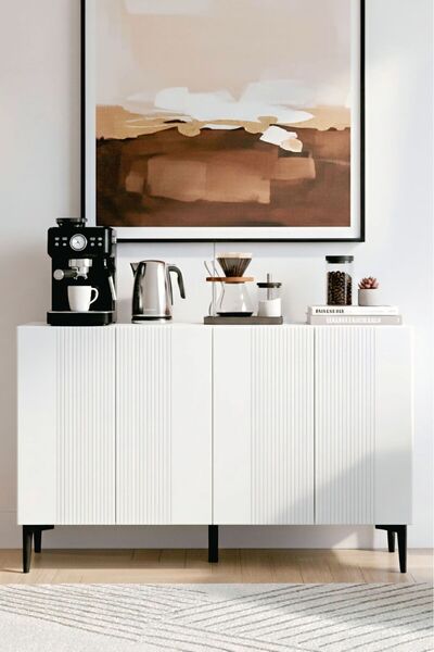 YUMEDİ DESİGN KA1203DB - TARÇIN KONSOL, TV SEHPASI, ÇOK AMAÇLI DOLAP ve KAHVE KÖŞESİ SAFİRMEŞE-BEYAZ 120cm