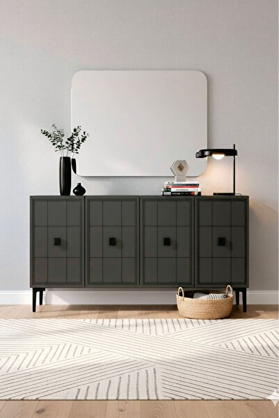 YUMEDİ DESİGN KA1202A - LEYLA KONSOL ,TV SEHPASI , ÇOK AMAÇLI DOLAP, KAHVE KÖŞESİ 120CM ANTRASİT