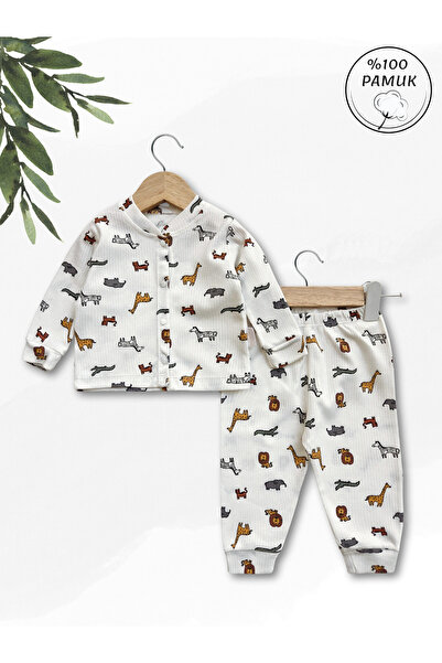 GizaKids %100 Pamuklu Erkek Bebek Pijama Takımı
