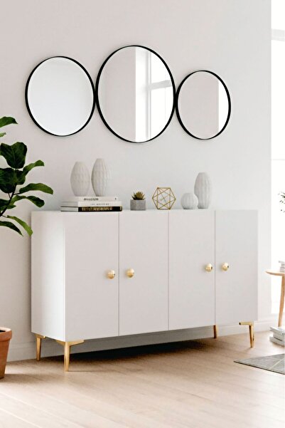 YUMEDİ DESİGN KA1204B - SQUAREL KONSOL, TV SEHPASI, ÇOK AMAÇLI DOLAP ve KAHVE KÖŞESİ 120cm BEYAZ