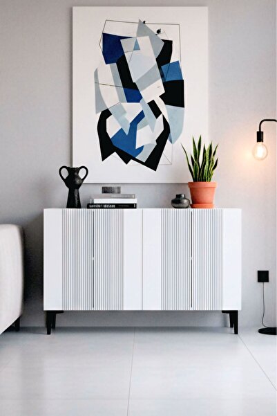 YUMEDİ DESİGN KA1203B - TARÇIN KONSOL, TV SEHPASI, ÇOK AMAÇLI DOLAP ve KAHVE KÖŞESİ BEYAZ 120cm