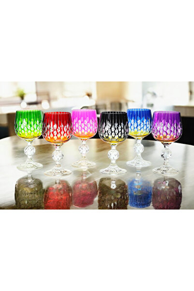 Kristal Market Handmade Bohemia Crystal Neon Drop Coffee Side Water Glass