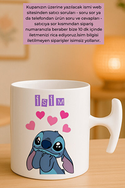 Witchy Co Stitch İsme Özel, Sevimli Kupa Bardak, Hammer Kulplu, Hediyelik (1 ...