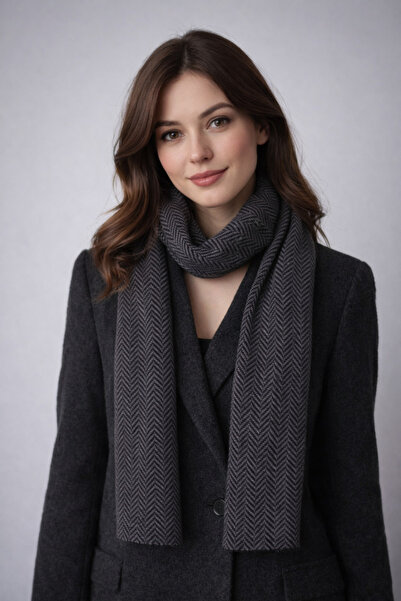 Sebir Moda Eșarfă tricotată cu model în dungi