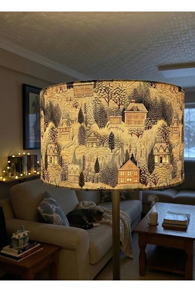 APCASADECOR Kış Masalı Dekoratif Silindir Lambader Başlığı