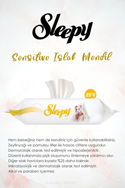Sleepy 20 paket Sensitive Islak Mendil 25'li ve ROSIE