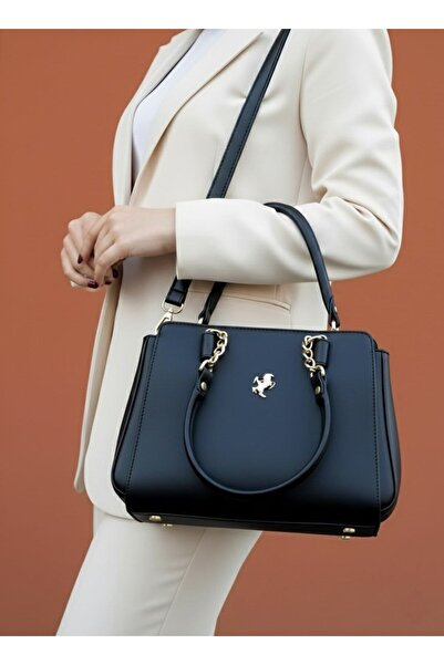 ÇANTAM GELSİN Miami Polo Women's Black Original 5 Compartment Shoulder Bag