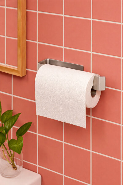 Alper Banyo Paslanmaz Çelik Lamalı Solo Havluluk, Hem Yapışkanlı Hem Montajlı Sistem, Banyo Askısı