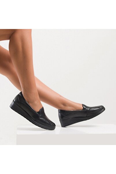 Forelli Kadın Siyah Hakiki Deri Anotomik Termo Taban Ayakkabı 20 25109