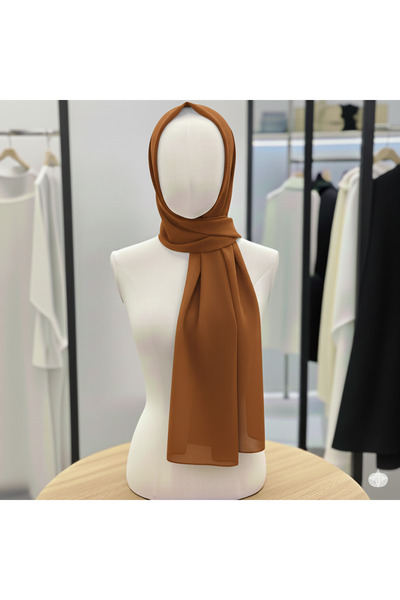 karanfil Tesettür Women's Cinnamon Color Chiffon Shawl