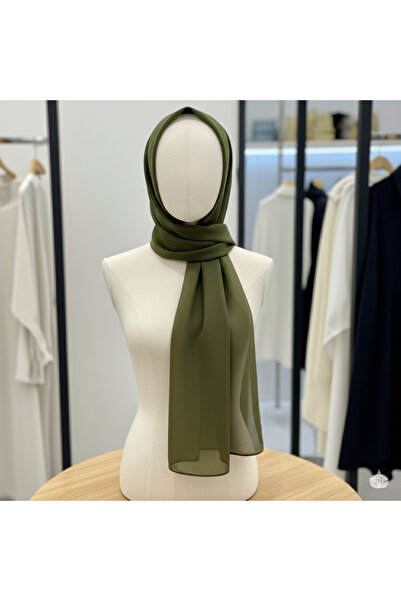 karanfil TESETTÜR KADIN ZEYTİN YEŞİLİ ŞİFON ŞAL