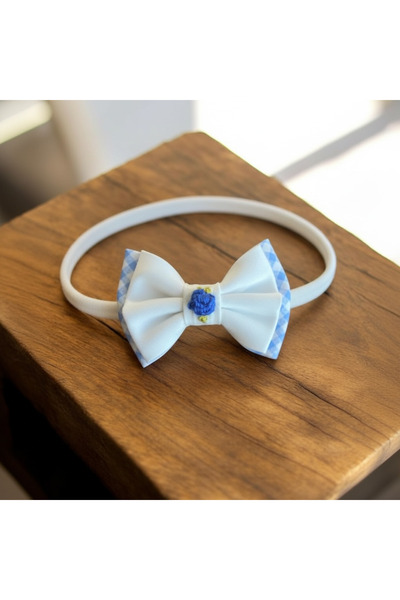 EGOMİ Blue Rose Embroidered Baby Bandana