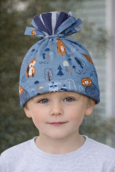 NUR BEBE Figured Boys' Combed Cotton Hat
