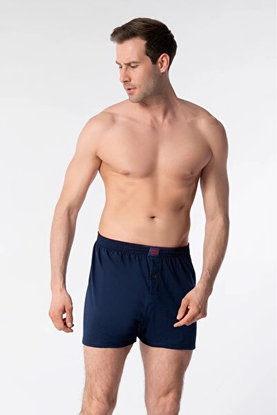 Tutku Erkek Karışık Renk 12'li Paket Penye Düğmeli Boxer