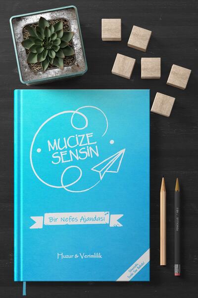 asha vibes Mucize Sensin Tarihsiz Süresiz Ajanda. 192 Sayfa, 25x17 Cm Mavi Ka...