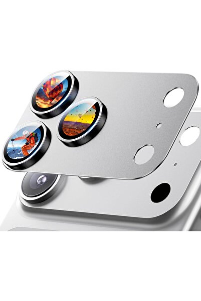 Deppo Trend iPhone 17 Pro Uyumlu Kamera Koruyucu Lens Metal Temperli Cam Kame...